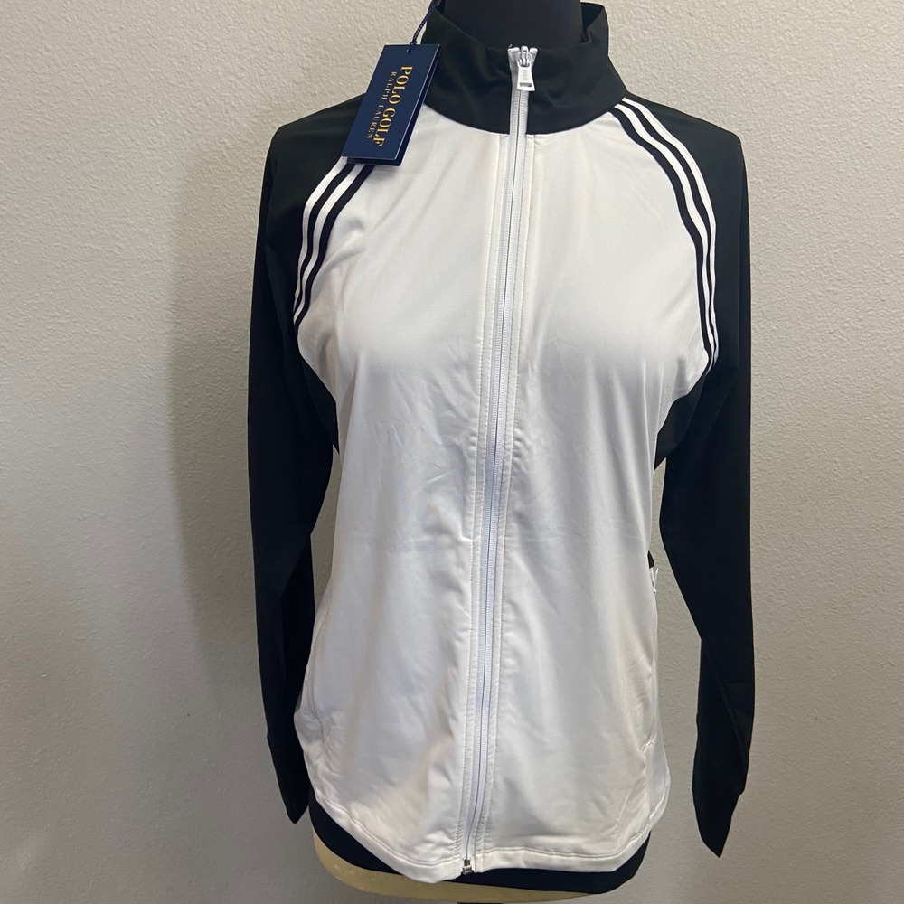 Polo Golf Ralph Lauren Womens M Black White Striped UV Golf Jacket‎ NEW - Picture 8 of 9